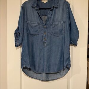 Cloth & Stone - Chambray Button Down Shirt - Medium Wash (Size M)